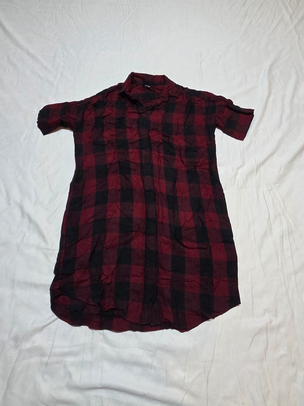 Madewell Red & Black Plaid Short-Sleeve Button-Down Shirt